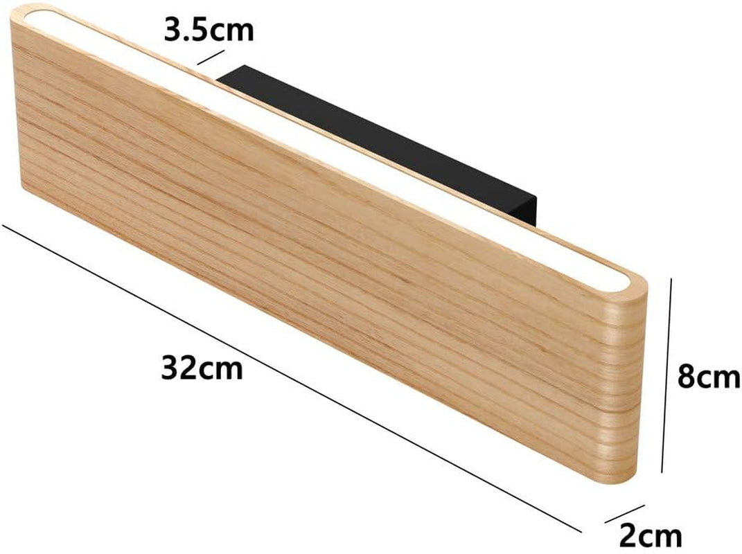 Lampada Da Parete LED Interni Legno Applique Da Parete Su E Giù Lampada a Muro per Soggiorno Camera Da Letto Corridoio Scala Bianco Caldo (32Cm)