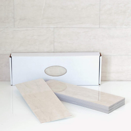 Piastrelle Da Bagno, Impermeabili, Autoadesive, per Cucina, in Finto Marmo, 10 X 30 Cm, 16Piastrelle Beige Grigio