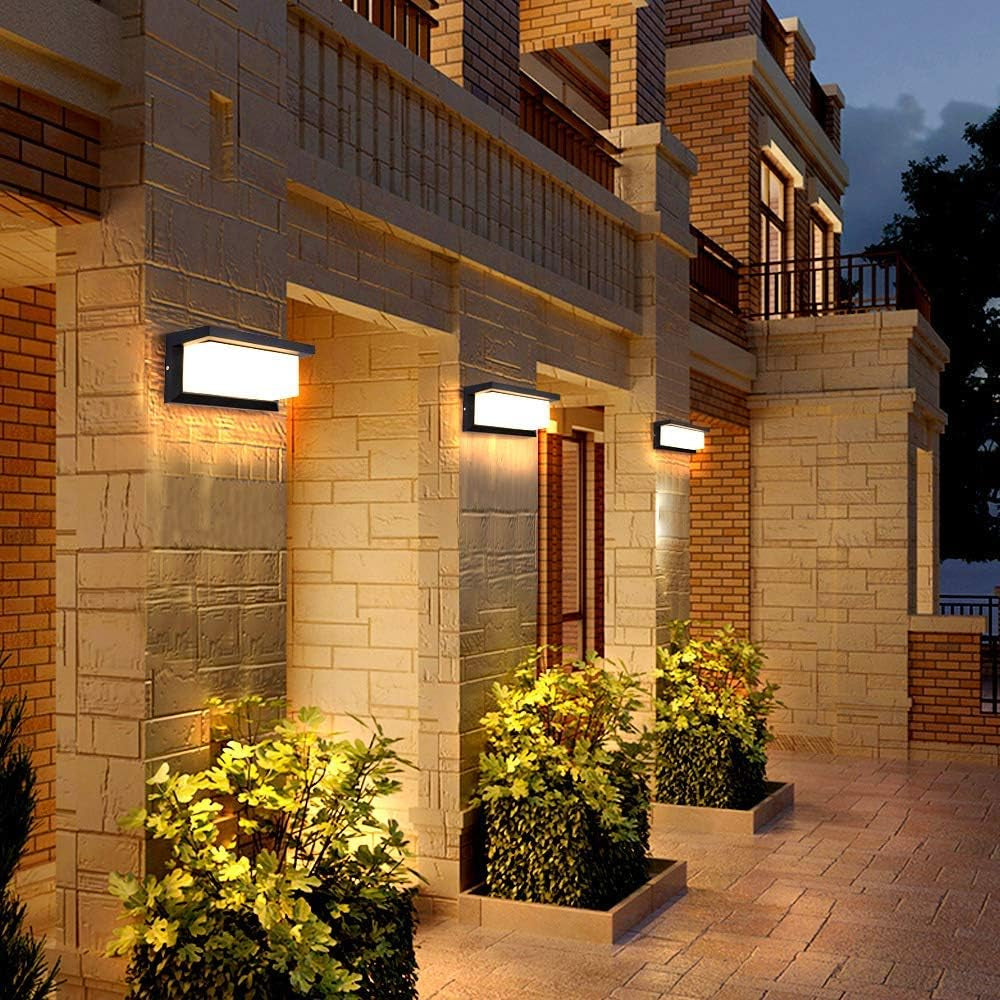 Applique Esterno, IP66 Impermeabile Lampada Da Parete, 18W 3000K LED per Balcone, Veranda, Via, Garage Terrazzo Corridoio, Giardino (Bianco Caldo)