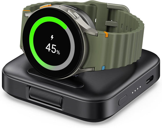 Caricatore Portatile per Samsung Watch 7, 1800Mah Caricatore Wireless per Galaxy Watch Ultra/7/6/6 Classic/5/5 Pro/4/3/Active 2,  303S
