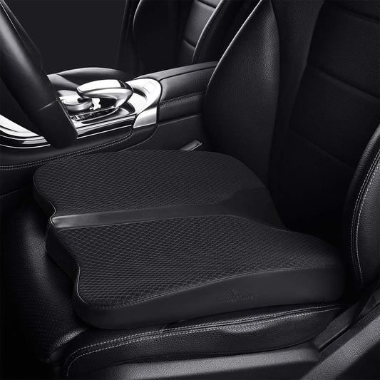 Cuscino per Auto, Cuscino in Memory Foam, Cuscino Comodo E Traspirante, per Auto, Casa, Sedie a Rotelle (Nero)