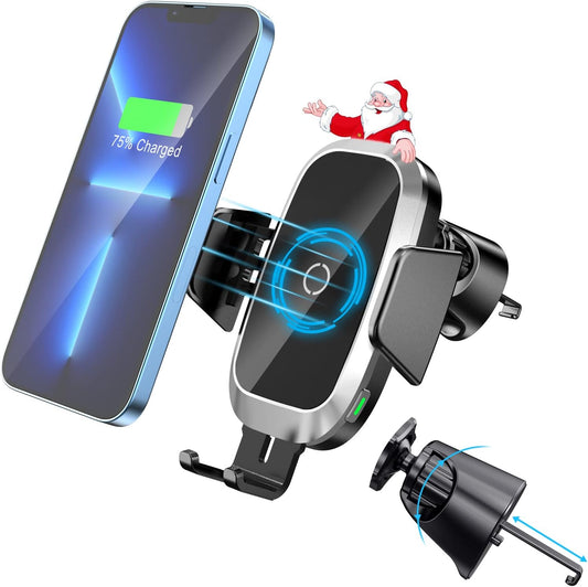 Caricatore Wireless Auto, 10W Caricabatteria Telefono Auto Ricarica Wireless Auto per I Phone 13 12 Pro Max/Xs Max/Xr/8,Supporto Smartphone per Galaxy S22/S21/Note 20