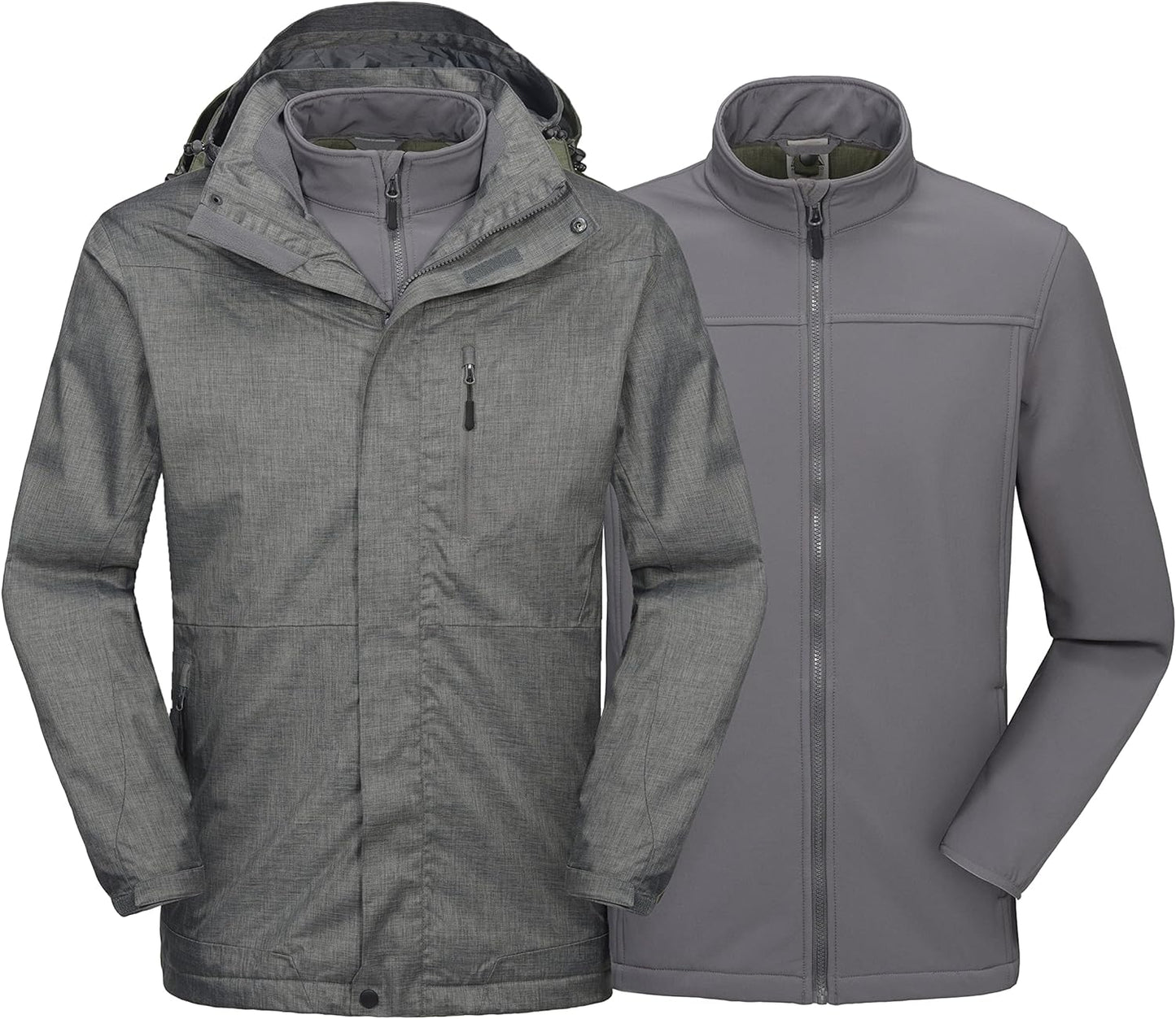Giacca Da Sci Da Uomo 3 in 1, Impermeabile, per Neve, Pioggia, Invernale, Con Interno in Softshell Termico