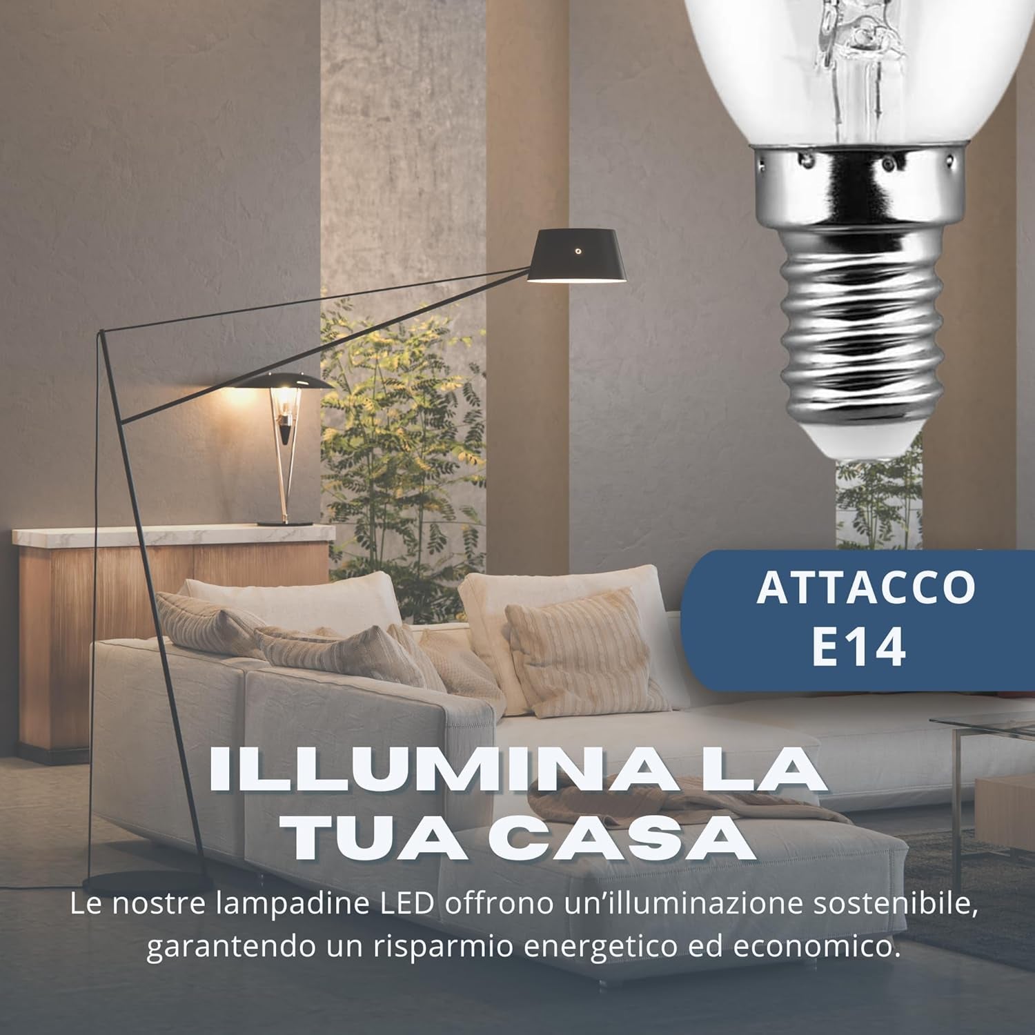 - 10 Lampadine Led E14 Luce Calda - Lampadina E14 Luce Calda 4W - Lampadina Vintage Risparmio Energetico - Luce Led Eco Friendly Lampadine a Led