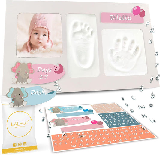Cornice Impronta Mani E Piedi Neonati Con NOME. Idea Regalo Neonato Maschio,Regalo Neonata Femmina. Impronte Mani E Piedi Neonato Idea Regalo Nascita Bimba Bimbo,Lista Nascita Bebè,Baby Shower