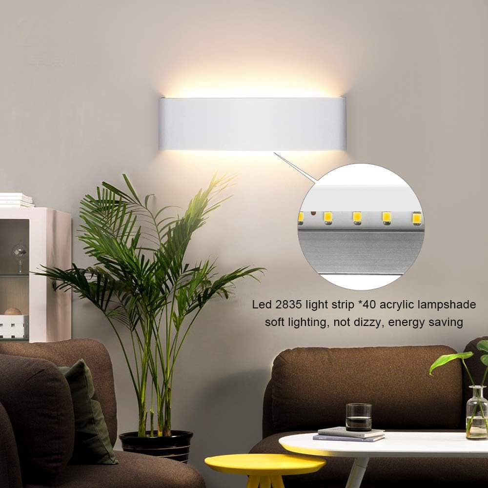 Lampada Da Parete LED Interni 16W Applique Da Parete Interno Moderno Lampada a Muro Luce per Camera Da Letto Scale Corridoio, 3000K Bianco Caldo