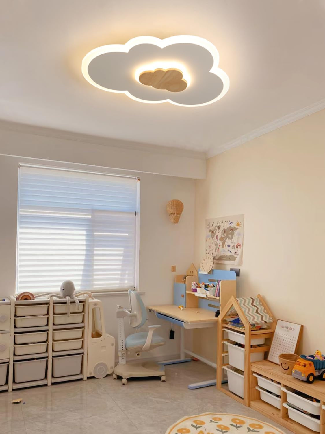 Plafoniera Cameretta Bambini Lampadario Nuvola Cameretta 40CM Plafoniera Led Soffitto Dimmerabile Con Telecomando 3000-6000K Lampada Da Soffitto per Camera Da Letto E Soggiorno Dei Bambini