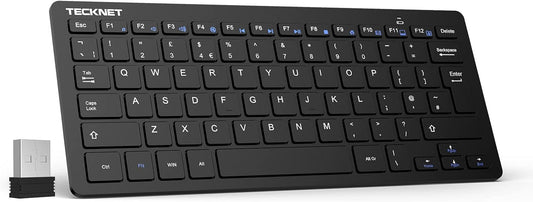 Tastiera Wireless，Ultra Sottile Tastiera Wireless USB Laptop per PC, Android Smart TV, Laptop - Grigio