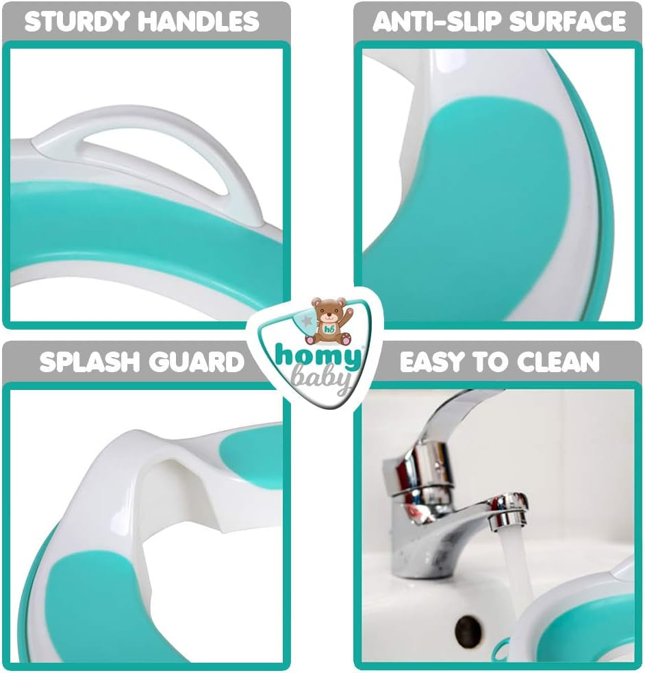 Riduttore Water Bambini | Adattatore WC Bambini Portatile | Universale | Riduttore Sedia Bambino Ergonomico | Vasino Copriwater Bambino | Sedile Toilette Bianco E Azzurro