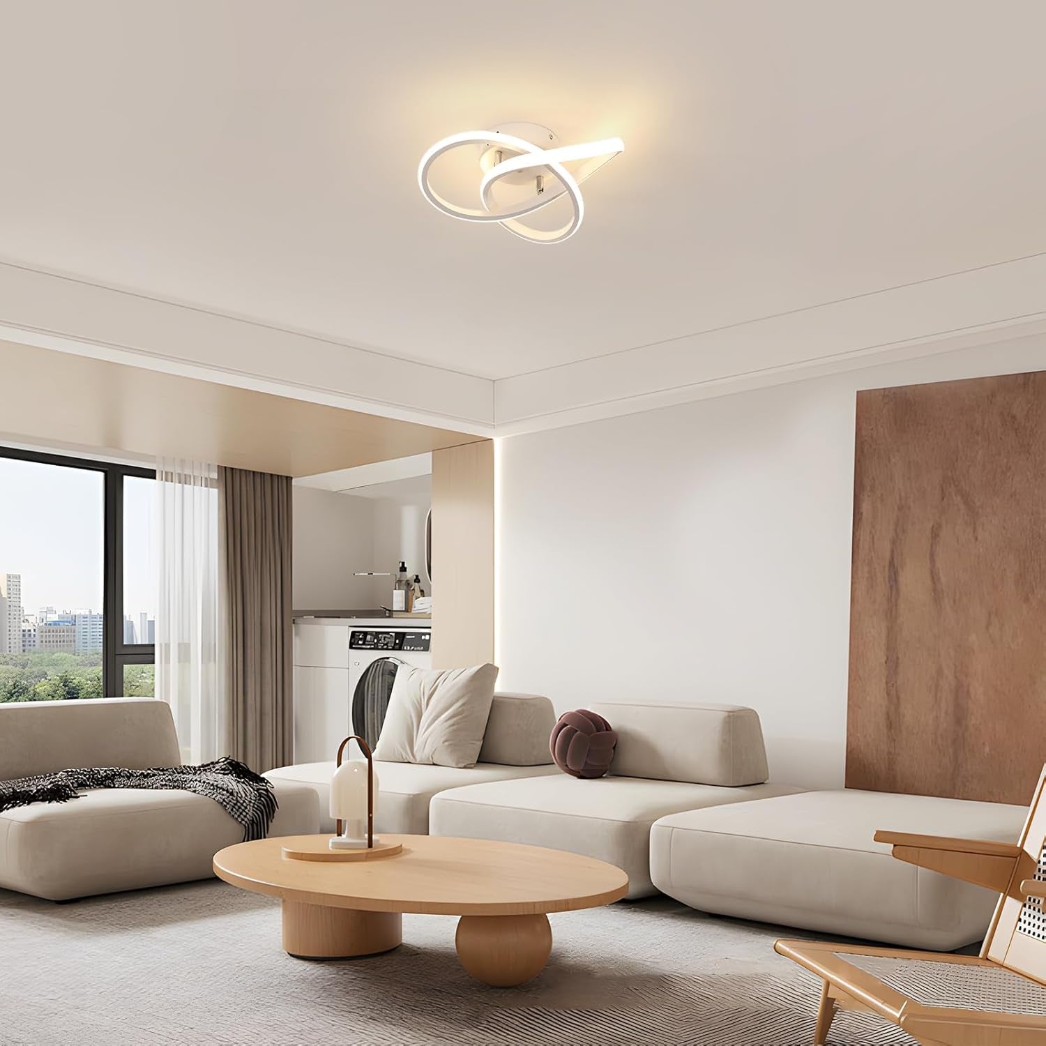 Plafoniera LED Soffitto, 30W 3300LM Lampada Da Soffitto Moderna, Luce Bianca Calda 3000K, Design Fiore Acrilico Lampadario LED Soffitto Bianco per Camera Da Letto Soggiorno Cucina