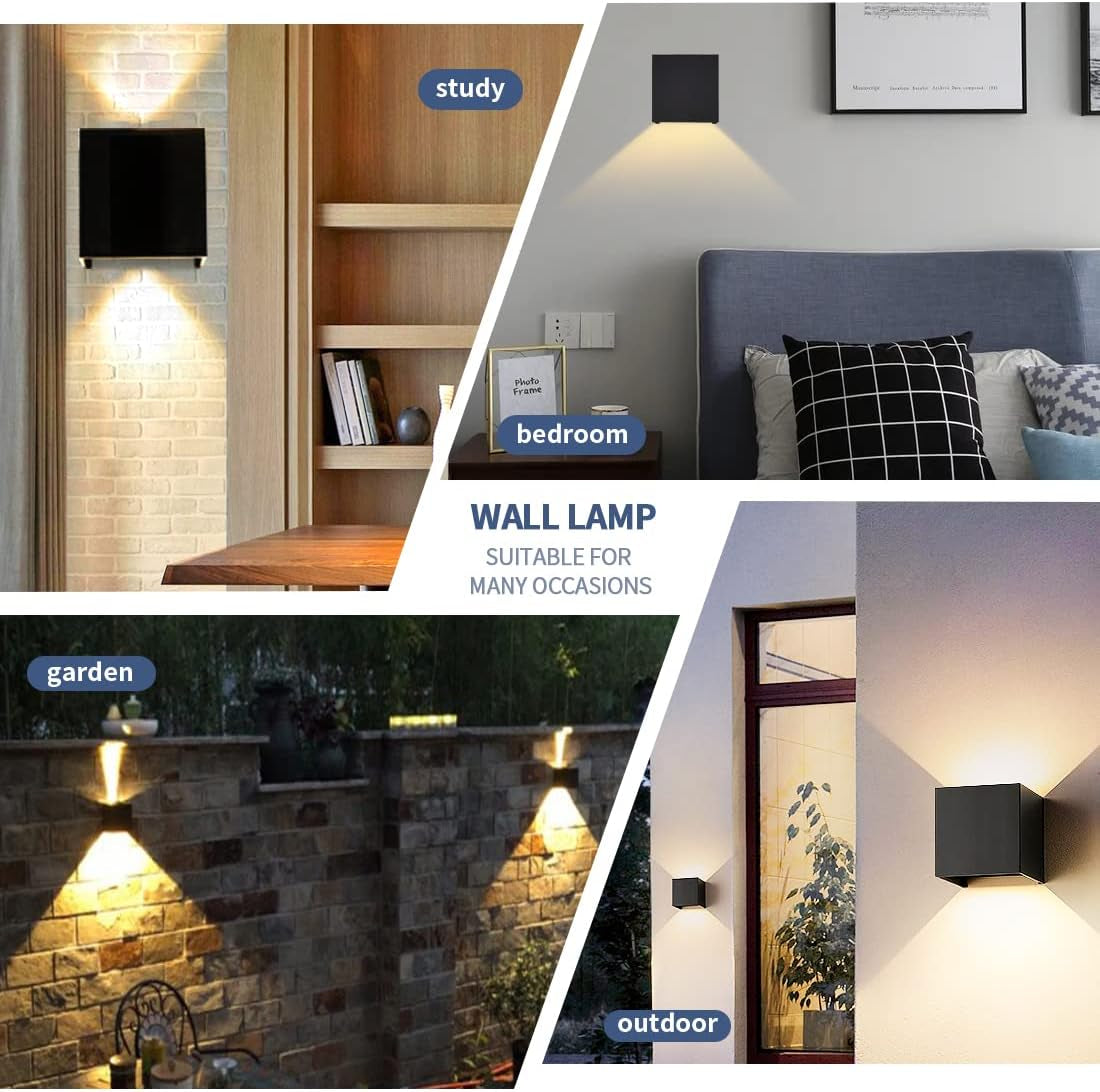 Applique Da Parete 12W per Uso Interno Ed Esterno Con Rilevatore Di Movimento,Applique Da Parete a LED IP 65 Impermeabili Soggiorno Con Angolo Del Fascio Regolabile,Esterno Bianco Caldo