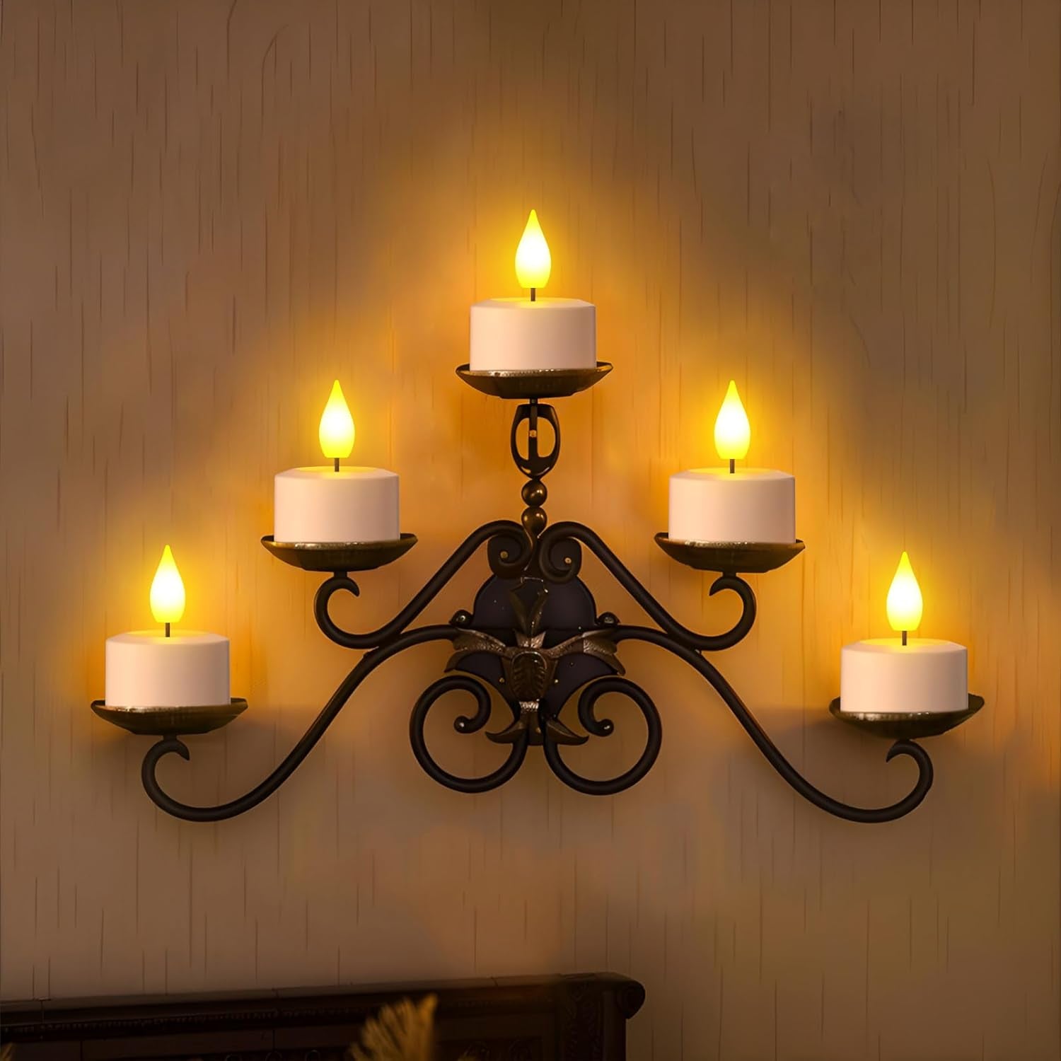 AONELAS  Rechargeable Flameless Candles with Remote,12 Packs Battery Operated Fake LED Tea Lights Candles Flickering Gift Set for Birthday Halloween Christmas Table Party Decorations Home Indoor