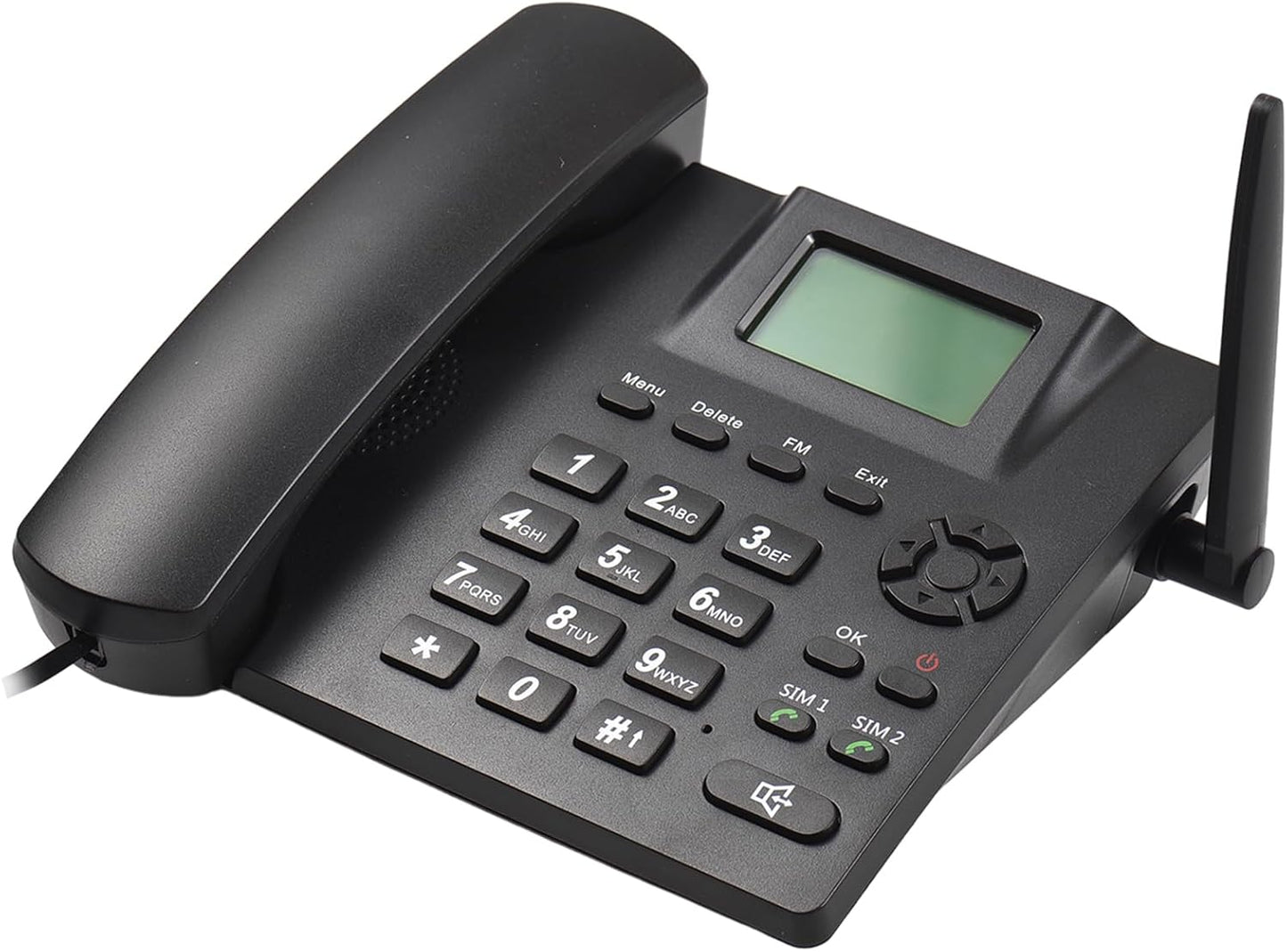 Telefono Fisso Con Sim, GSM850/900/1800/1900MHZ, Dual SIM Segnale 2G, Telefono Fisso Anziani Con Funzione Registrazione, per Casa, Ufficio, Hotel