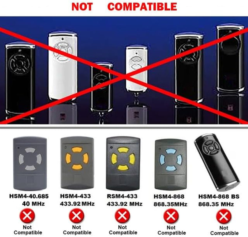 26,995 Mhz, Apertura per Porta Del Garage, Telecomando Compatibile Con Hörmann 26 Mhz, 26,9 Mhz, Hormann HSM2, HSM4, HS1, HS2, HS4, HSE2, HSZ1, HSZ2, HSP4, 1 Pezzo