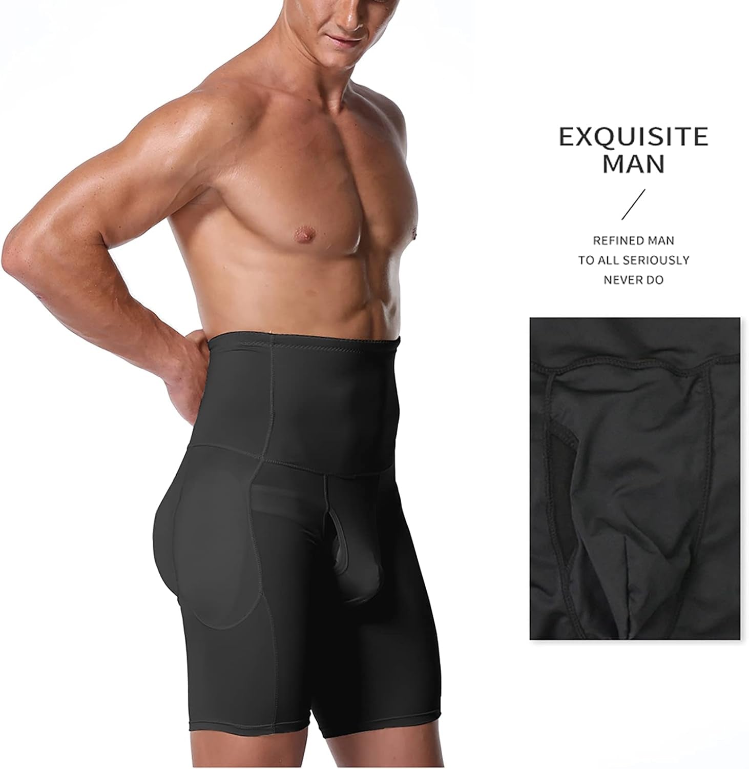 Mutande Da Uomo a Vita Alta, per Sollevamento Pistoni, a Compressione, Shapewear