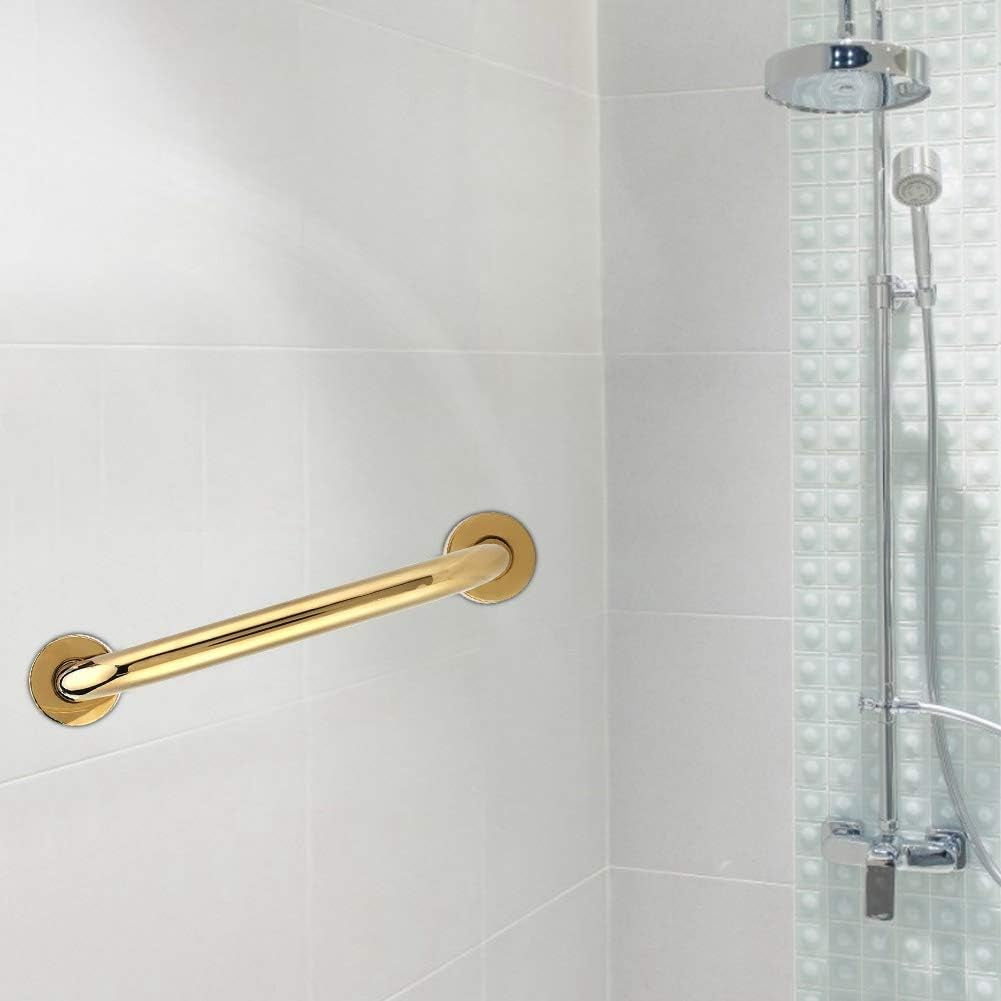Barra Di Sostegno in Acciaio Inossidabile, Barra Di Sicurezza per Bagno Dorata Corrimano Antiscivolo Supporto Di Sicurezza Antiscivolo Porta Asciugamani per Vasca Da Bagno WC 30 Cm