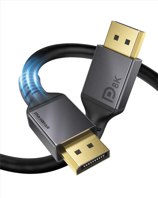 Cavo Displayport 1.4 7.5M 【Certificato VESA CL3 In-Wall Rated】Cavo DP1.4 8K@60Hz HBR3 4K@60Hz/144Hz/120Hz 5K@60Hz 2K@165Hz/240Hz Supporto Freesync G-Sync HDR10 Display Port per Monitor Da Gioco