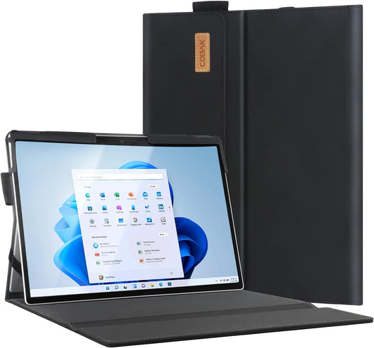 Custodia per Surface Pro 8 (2021), in Pelle PU, Pieghevole, Colore: Nero