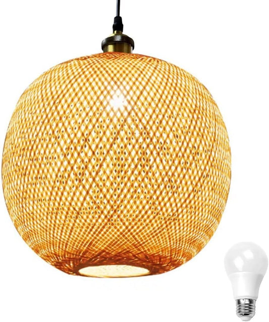 Elegante Lampada a Sospensione in Bambù Fatta a Mano in Stile Sud-Est Asiatico Lanterna Lampadario Lampada Da Soffitto Illuminazione a Soffitto per Ristorante, Soggiorno, Bancone Bar