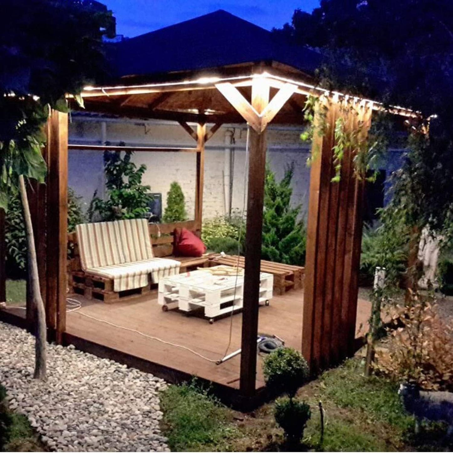 Striscia LED Con Interruttore, Striscia LED 220V Senza Trasformatore, Impermeabile IP65 LED Striscia Adesiva Strip LED, 5M, Bianco