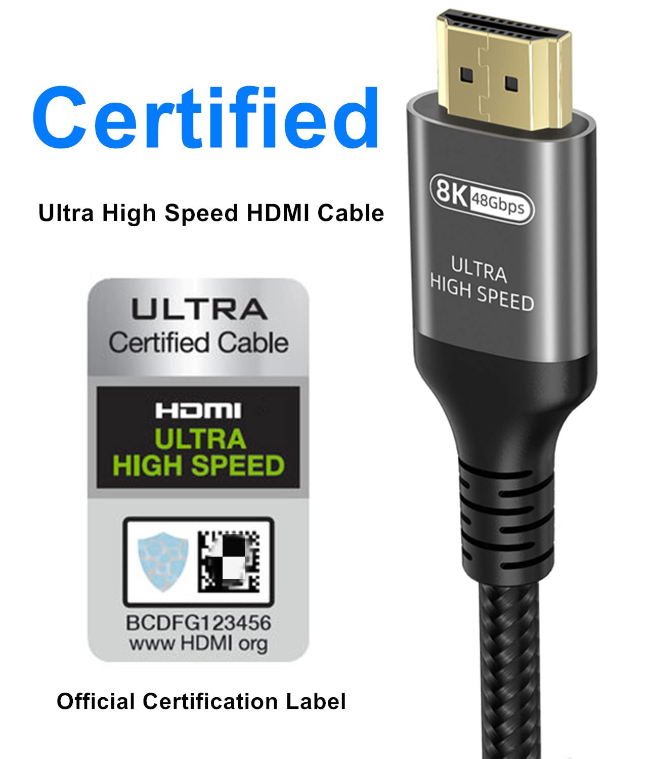 8K Cavo HDMI 15M, Nylon Intrecciato Cavo HDMI Ad Alta Velocità 4K 120Hz 8K 60Hz 10Bit Earc Dolby Atmos HDR10+ HDCP2.3 Compatibile per PC Da Gioco TV Soundbar Monitor Laptop Mac PS5 Xbox