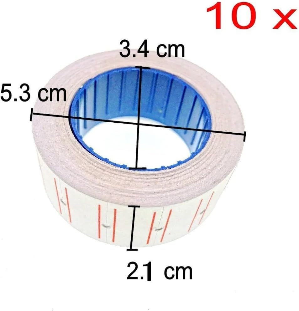 8 Cifre Prezzatrice Etichettatrice Manuale Con 10 Rotoli Etichette (5000 Pz) 2 Rulli Inchiostro
