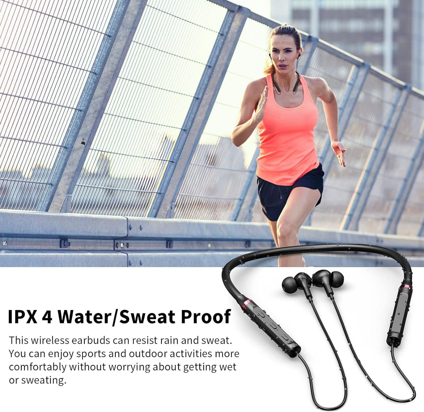 Cuffie Bluetooth Con Cavo per Samsung A54 5G S24 S23 Ultra Iphone 15 Pro Pixel 8 7A Mi 14, Archetto Senza Fili, Auricolari Stereo Con Microfono per Corsa, Palestra, Traning, Sonno
