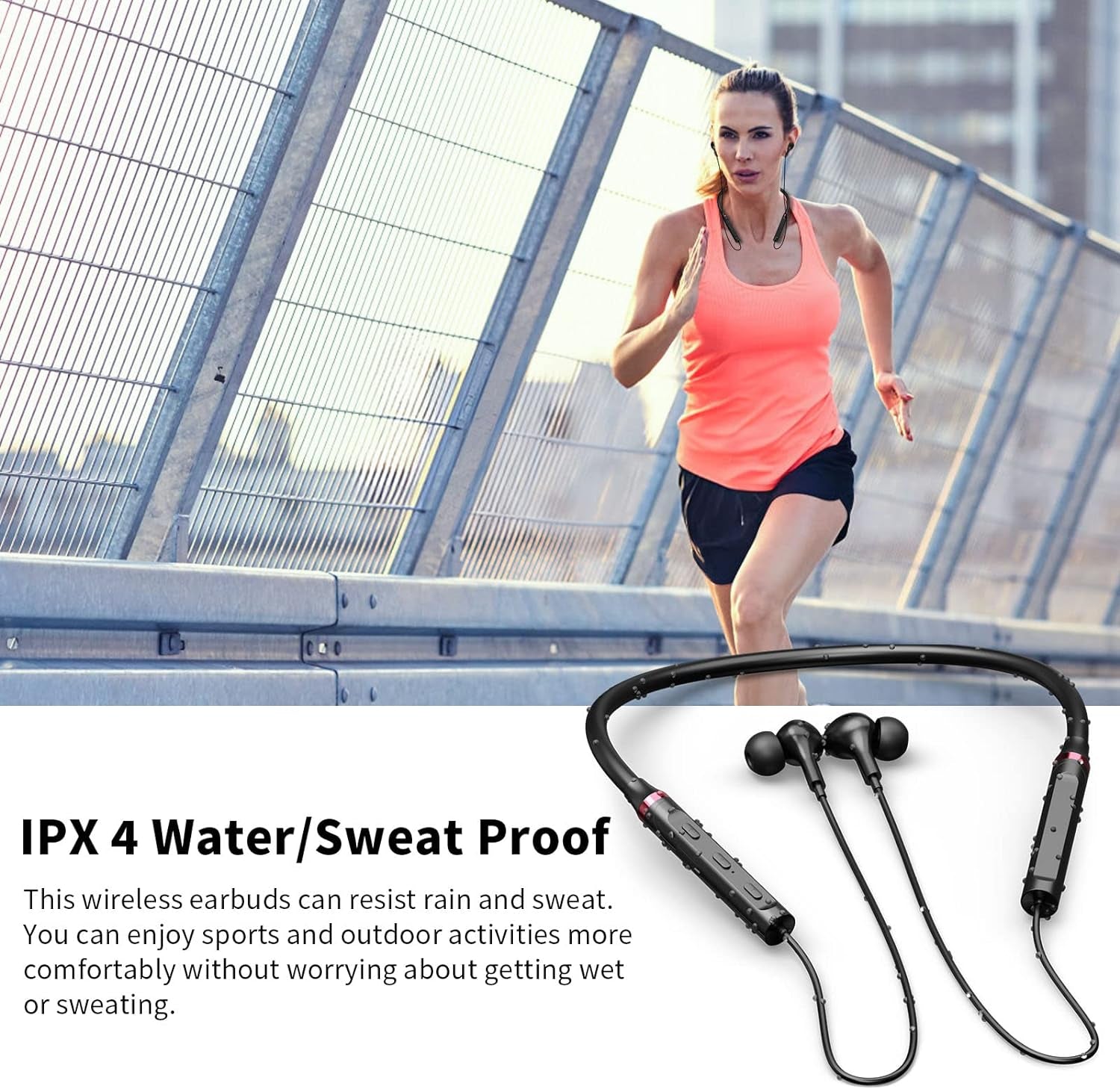 Cuffie Bluetooth Con Cavo per Samsung A54 5G S24 S23 Ultra Iphone 15 Pro Pixel 8 7A Mi 14, Archetto Senza Fili, Auricolari Stereo Con Microfono per Corsa, Palestra, Traning, Sonno