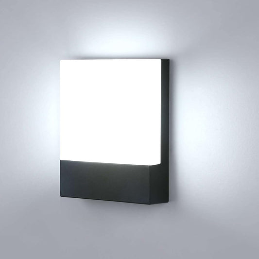 Applique Da Parete Esterno 18W Lampada Da Parete Led Esterna Impermeabile IP65 Luce a Muro in Alluminio Esterni Luci Da Parete per Balcone Giardino Veranda Garage Patio 6000K - Bianco Freddo