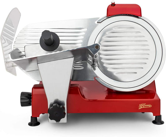 Affettatrice Elettrica MSX254, Gastronomia, Professionale, Precisa, Taglio 0-12 Mm, Lama 25 Cm, Affilatoio Integrato, Tavolo Grande, 282 Giri/Min, Rosso