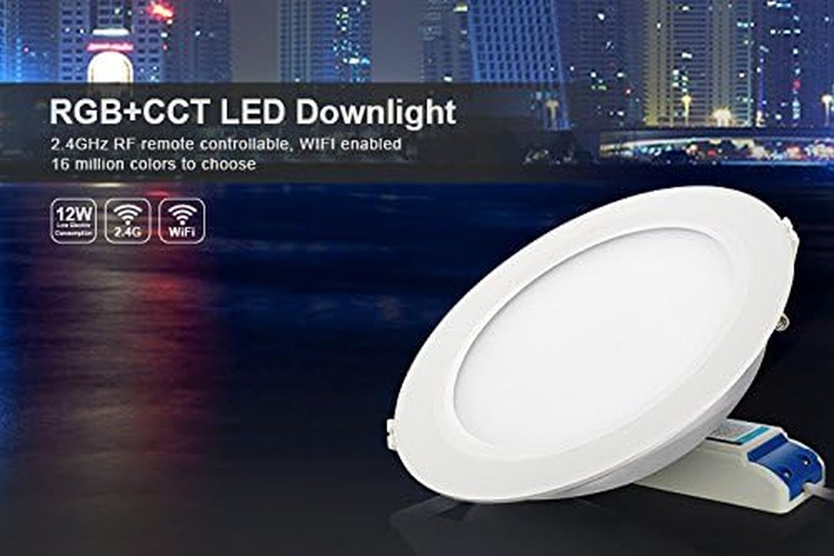 ®, Milight RGBCCT 12 WATTS LED DOWNLIGHT, Plafoniera, Smart Rf Attivato Touch Controllo Remoto Wifi Led Da Incasso 12W RGBCCT Led Da Incasso, FUT066