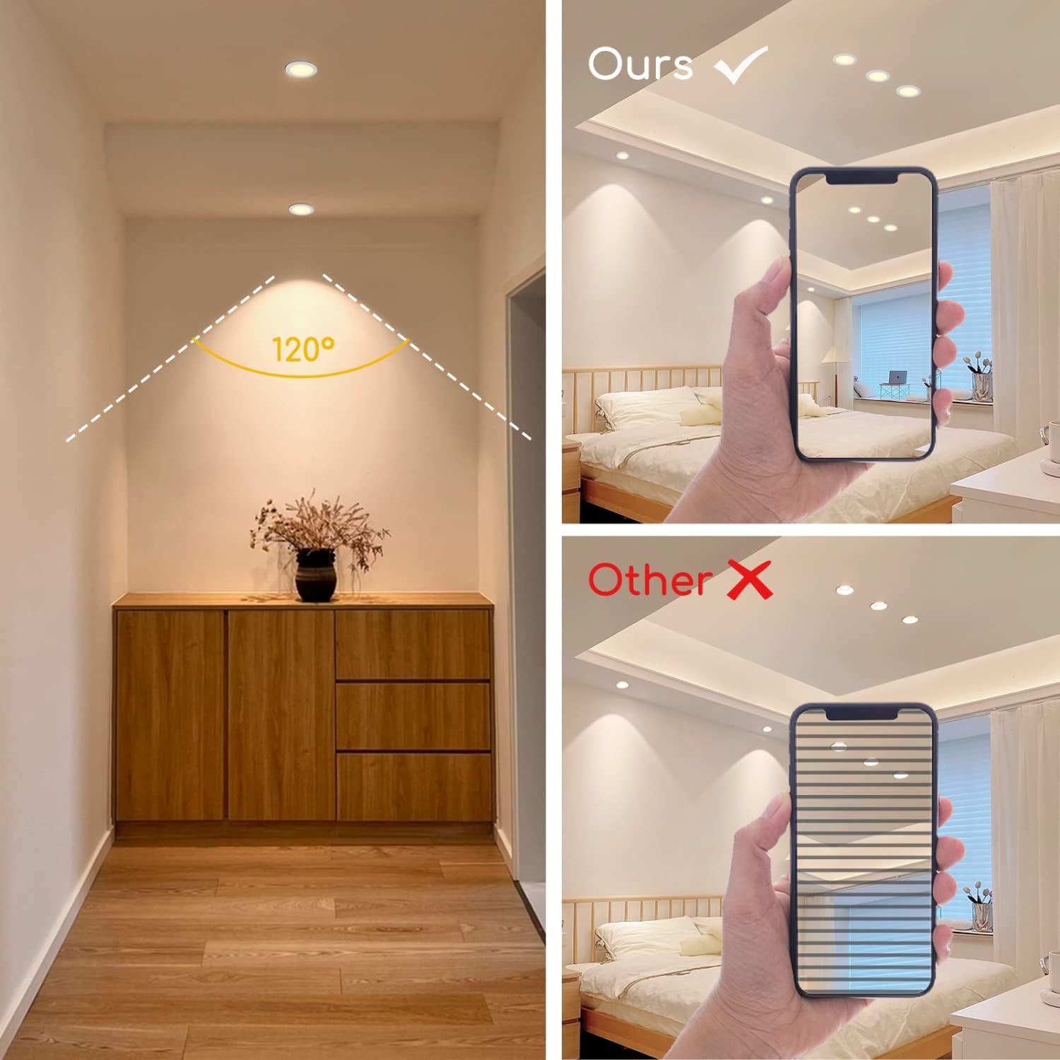 Downlight Da Incasso a LED, 18W Equivalente a 175W, Daylight 4000K, Faretti LED, Oblò a LED, Ф190-200Mm, Confezione Da 2