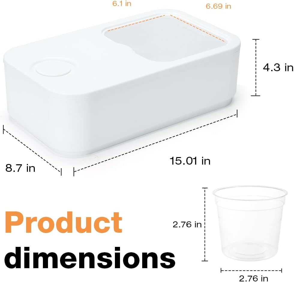 Contenitore per Bucato Da 90 a 100 Cialde, Portabiancheria Con Coperchio Scorrevole, Grande Contenitore per Detersivo Con Tazza per Organizzare E Conservare in Lavanderia (Bianco)