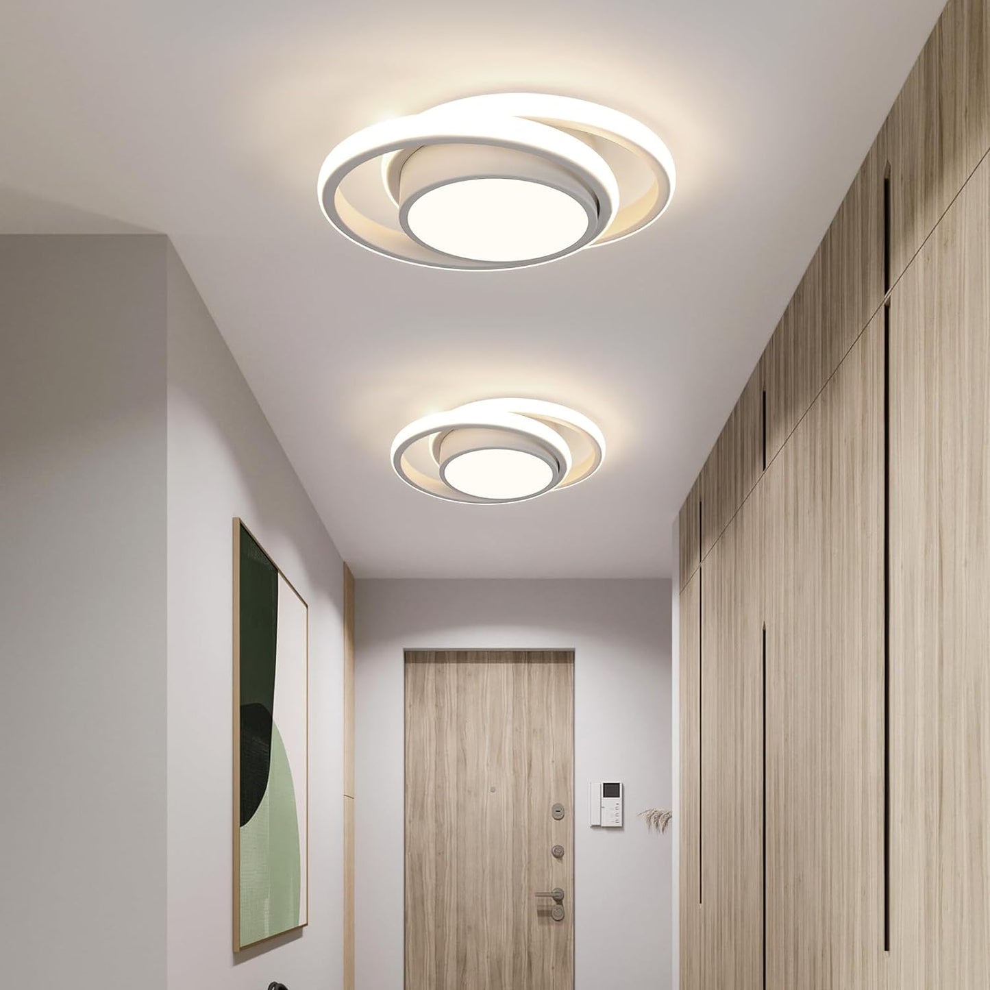 Plafoniere LED, Lampada Da Soffitto 32W 2350LM, Rond Plafoniere Moderno per Soggiorno Cucina Bagno Camera Da Letto Corridoio, Luce Naturale 4500K, Diametro 28Cm