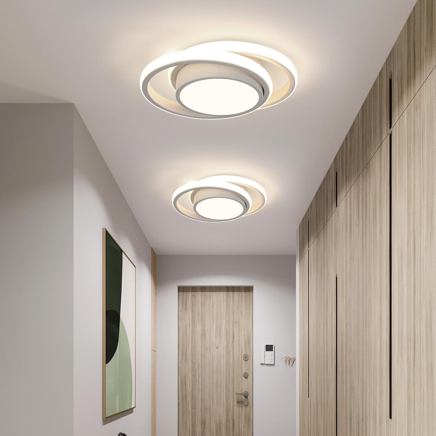 Plafoniere LED, Lampada Da Soffitto 32W 2350LM, Rond Plafoniere Moderno per Soggiorno Cucina Bagno Camera Da Letto Corridoio, Luce Naturale 4500K, Diametro 28Cm