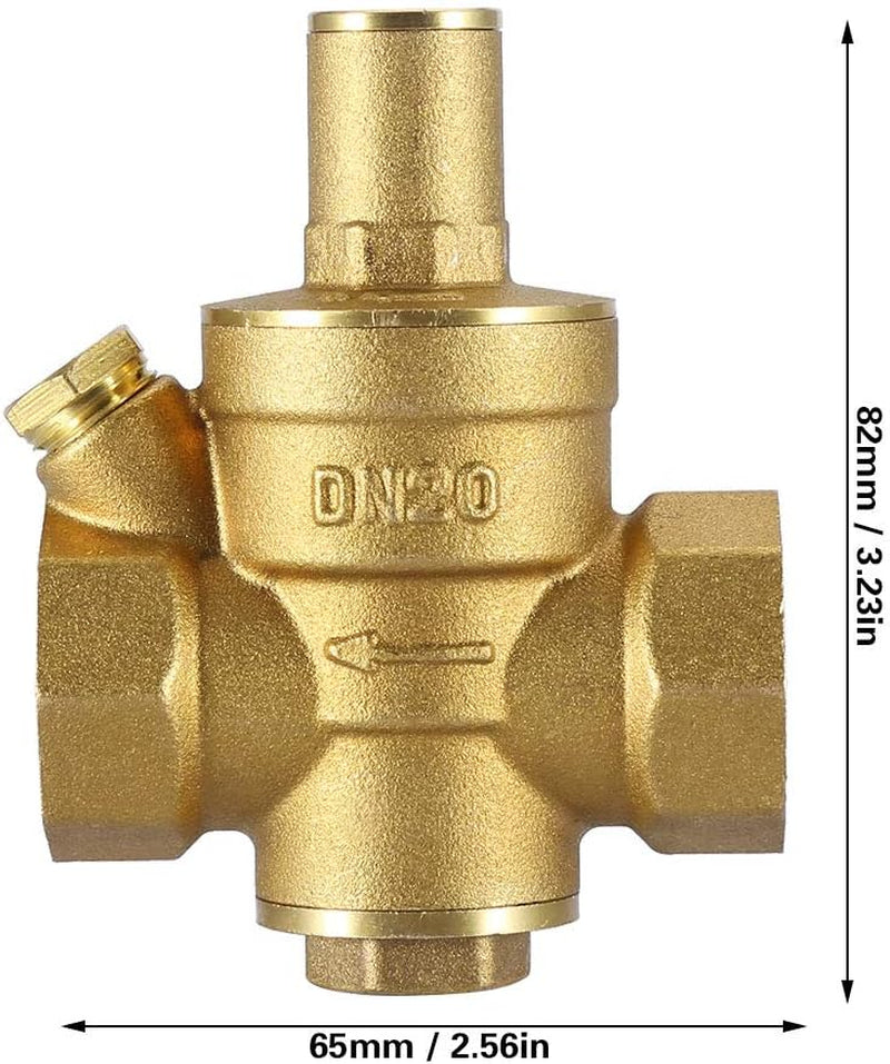 Riduttore Di Pressione Acqua, DN20 3/4" 1.6Mpa Regolatore Di Pressione Dell'Acqua in Ottone Riduttore Di Pressione