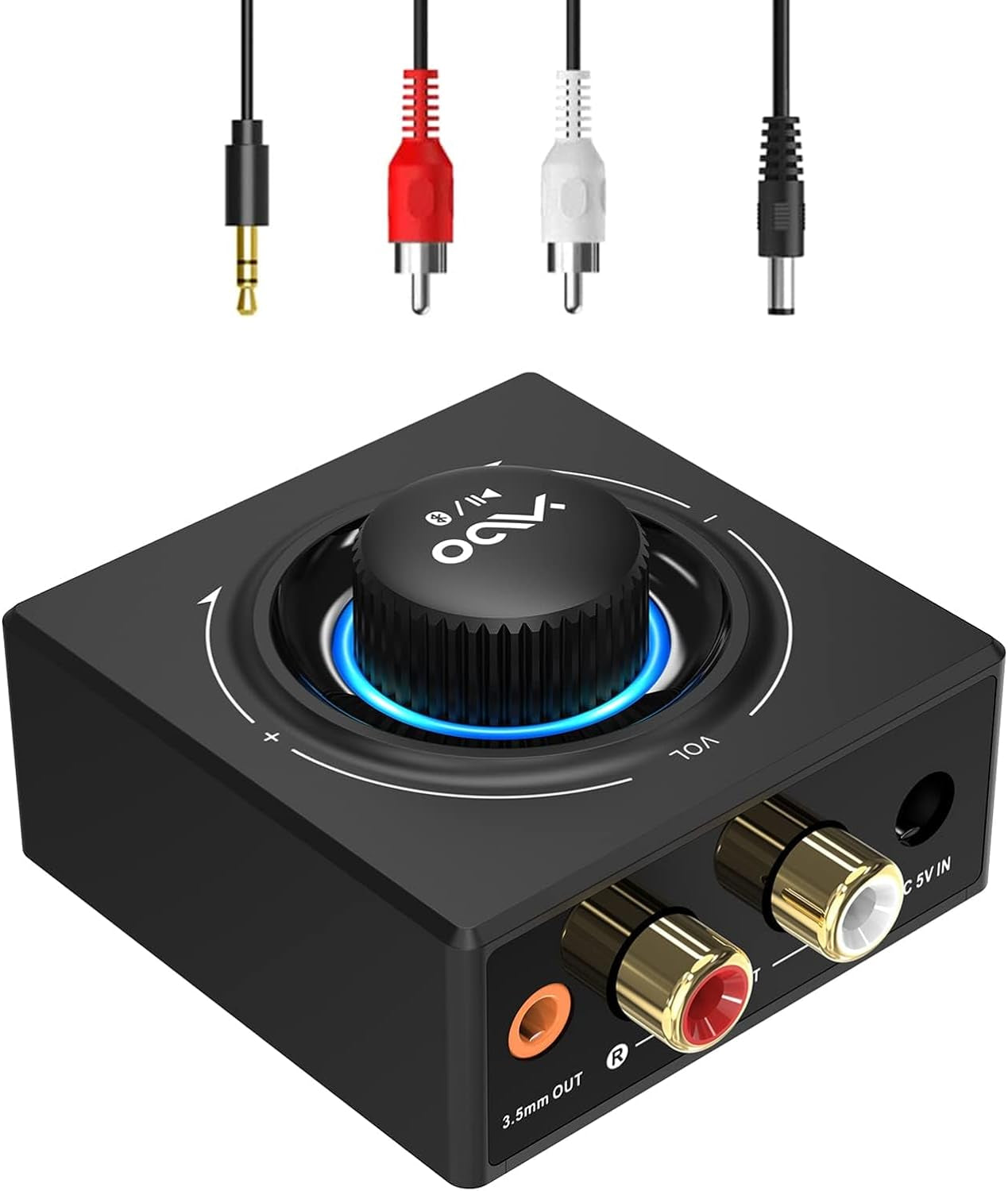 Ricevitore Bluetooth 5.3 Hifi Audio per Impianto Stereo, 3.5Mm RCA Jack, Portata Wireless Di 100 Piedi, Adattatore Aux per Tablet/Smartphone/Pc/Laptop/Cuffie