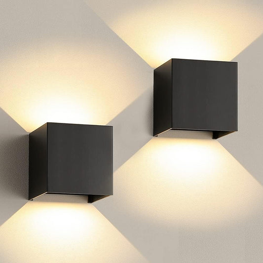 Luci per Esterno a Parete Angolo Del Fascio Regolabile Confezione Da 2,Lampade Esterno Parete(Wall Light) 3000K Temperatura Di Colore Calda,Impermeabile IP65 per Cancello,Ingresso,Porta,Terrazzino