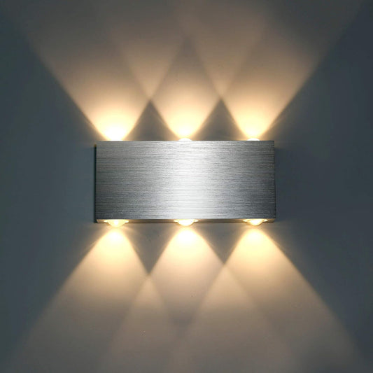Glighone 18W Applique Da Parete Interni Lampada Da Parete LED Luce Moderna in Alluminio Applique per Soggiorno Camera Da Letto Negozi, Ristoranti Bianco Caldo (Bianco Caldo-18Cm)