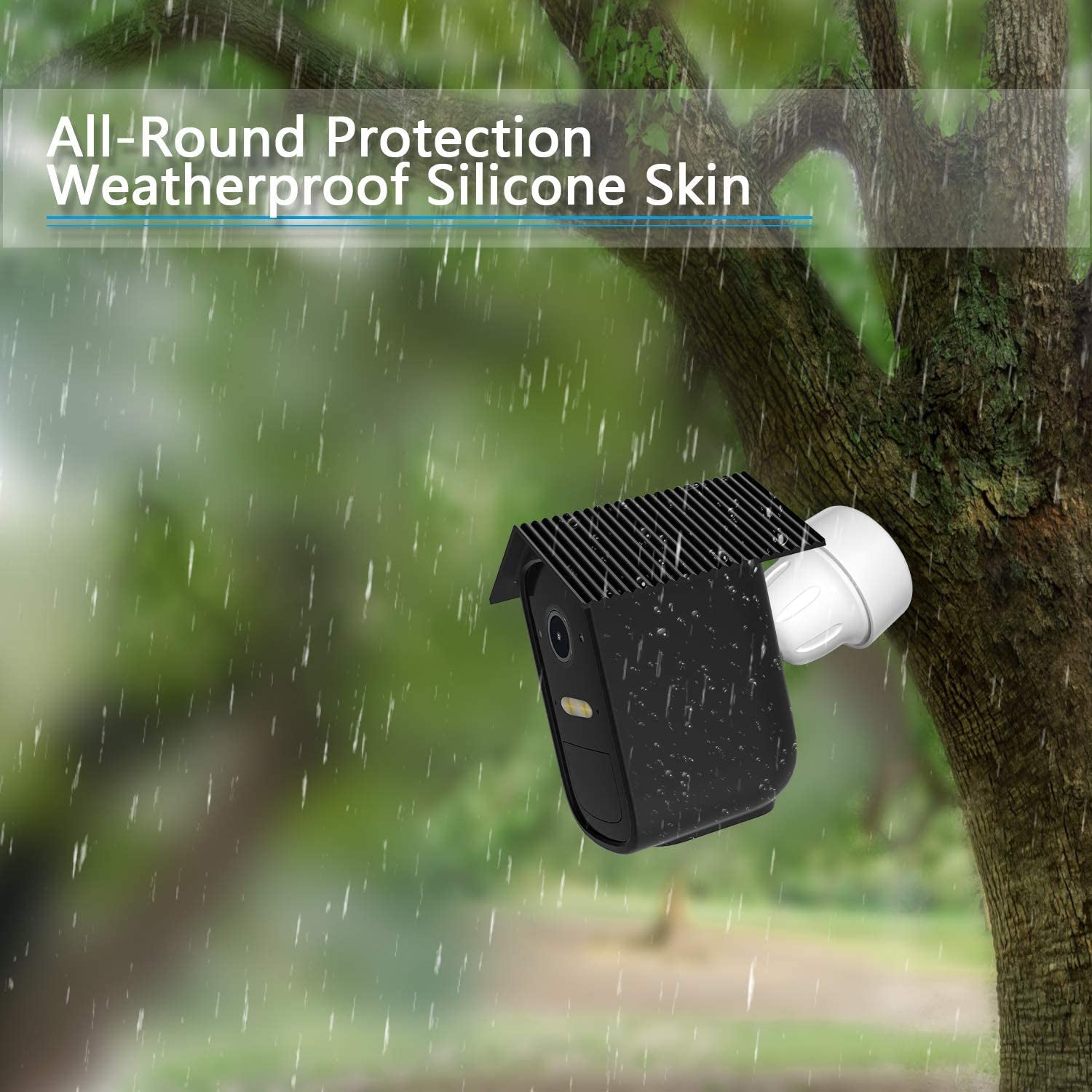 Custodia in Silicone Resistente Alle Intemperie per Eufycam 2C / 2C Pro, 2 Pezzi per Telecamera Di Sorveglianza Domestica, in Silicone Impermeabile, Colore: Nero