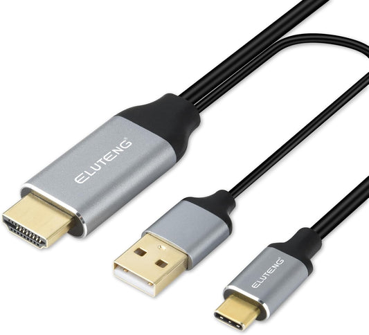 HDMI a USB C 2M, Cavo 4K@60Hz Cavo Convertitore Maschio a Maschio Di Tipo C Compatibile Con Xreal Air, Nreal Air, PS5, Monitor Portatile(Supporta Solo HDMI a USB C)