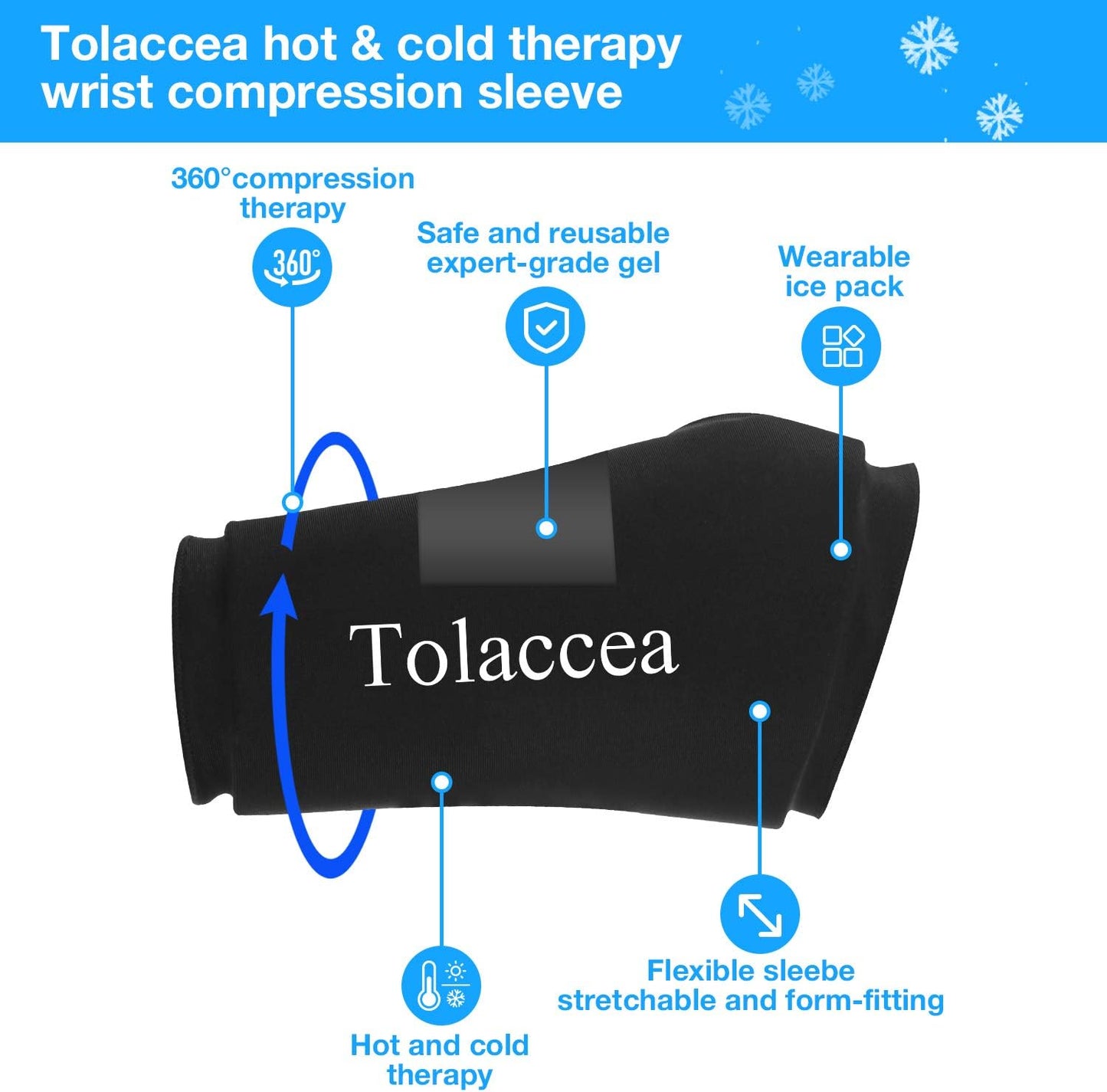 Riutilizzabile Caldi E Freddi Supporto per Il Polso Gel, per Tunnel Carpale Distorsioni, Artrite Reumatoide, Lesioni Sportive, Ghiaccio Gel Riutilizzabile (M)