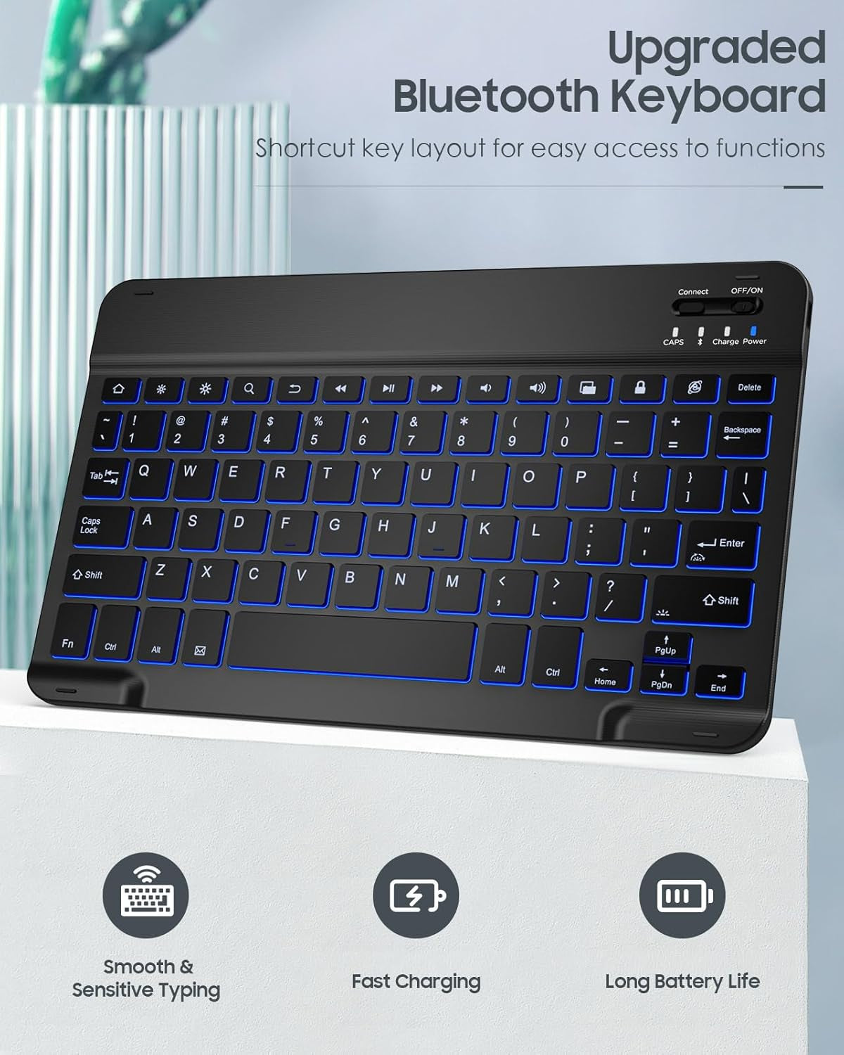 Custodia Con Tastiera per Galaxy Tab A9 Plus/ A9+, Cover Con Tastiera per Samsung Galaxy Tab A9 Plus/ A9+ 11" 2023 Con Supporto per S Pen Holder E Touchpad, Tastiera Bluetooth Rimovibile, Nero