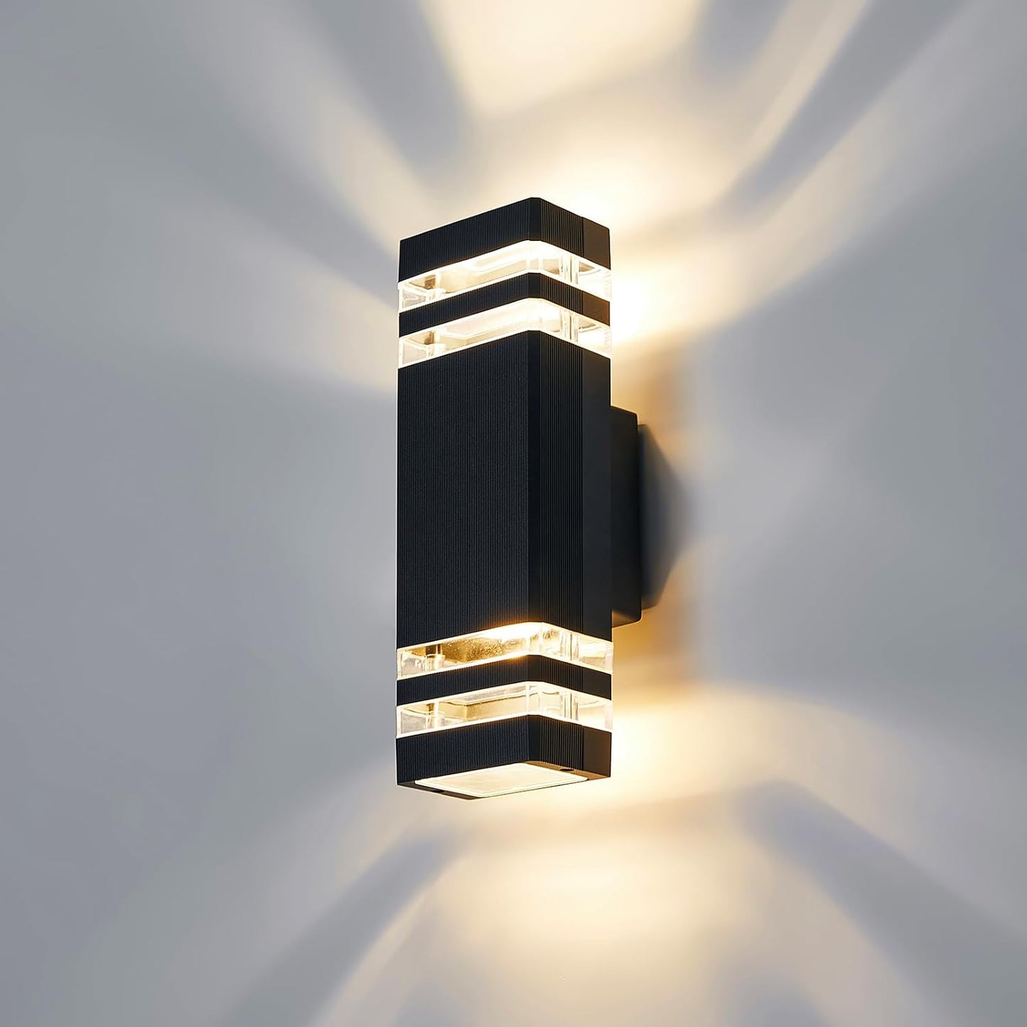 Lampada Da Parete a LED per Esterni, IP65, per Esterni, GU10 up Down, Lampada Da Parete per Esterni, 3000 K, per Esterni, per Casa, Terrazza, Casa, Colore Nero