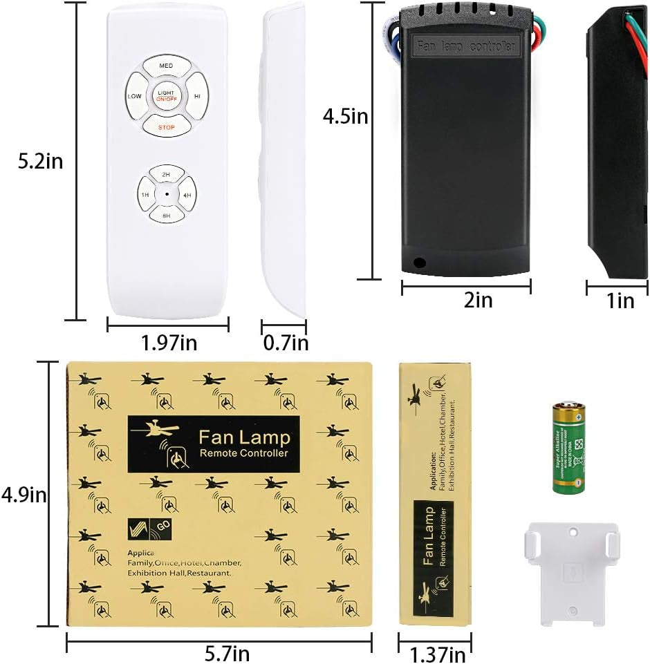 Kit Telecomando Ventilatore, Kit Telecomando Wireless Universale per Ventilatore a Soffitto Con 4 Tempi 3 Velocità E Controllo Della Luce per La Sala Espositiva Dell'Hotel per L'Ufficio