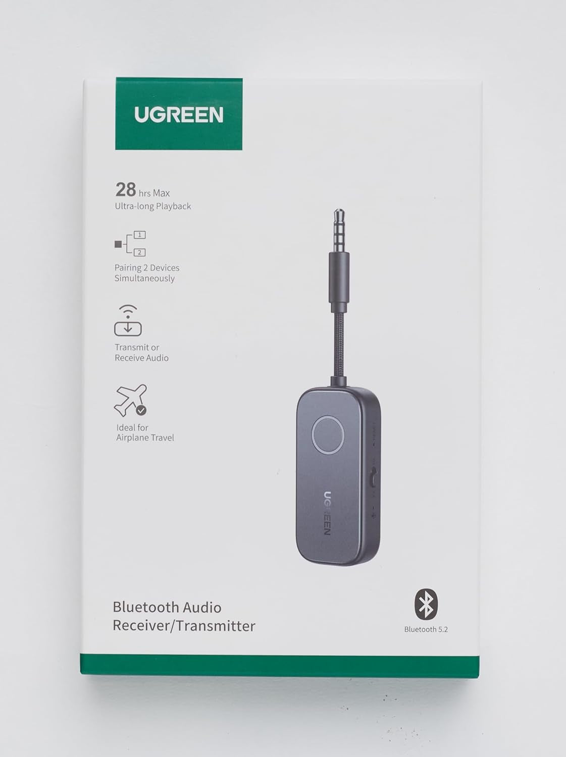 Adattatore Bluetooth 5.2 Trasmettitore E Ricevitore 2 in 1 Audio Bluetooth Con Microfono Integrato Trasmettitore Ricevitore Jack Bluetooth per Auto Altoparlanti TV Cuffie
