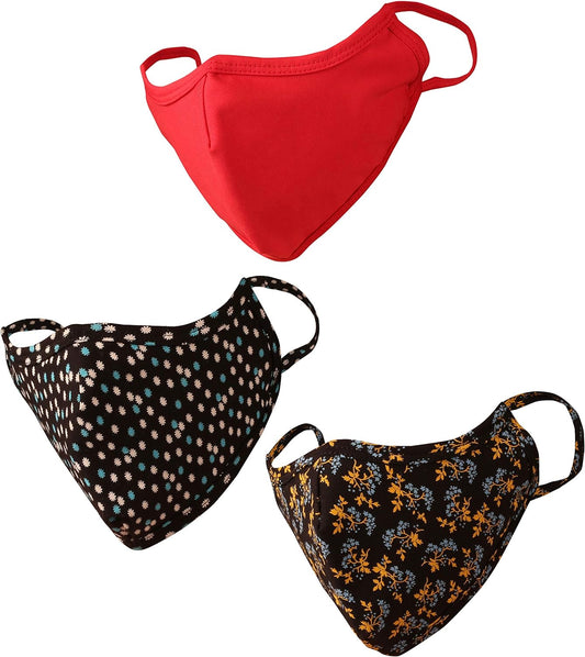 Face Masks Reusable Washable Handcrafted Indian Pattern Colorful 100% Cotton Double Layer Fabric with Elastic Earloops for Comfortable Snug Fit Unisex Men Women.