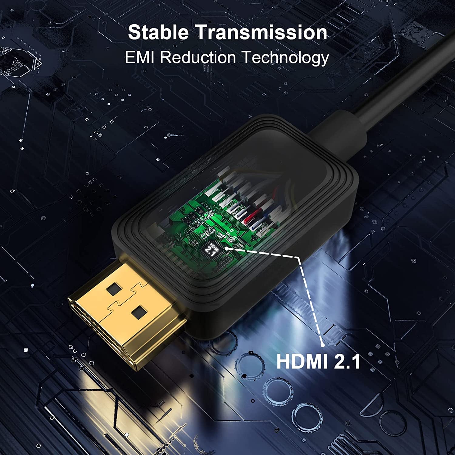 Cavo HDMI in Fibra Ottica 2M, 48 Gbps Cavo HDMI 2.1 Ad Alta Velocità 8K@60Hz 4K@120Hz Dolby/Dynamic HDR/HDCP 2.3/Earc 8K Cavo HDMI Unidirezionale in Fibra Compatibile Con TV Box/Hdtv/Proiettore