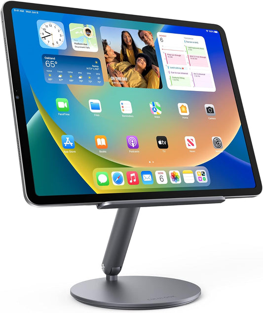 Supporto Universale per Tablet, Porta Ipad Da Tavolo Regolabile Pieghevole E Ruotabile a 360°, Compatibile Con Ipad Pro Air Mini, Samsung Galaxy Tab, Surface Pro, Switch, Grigio