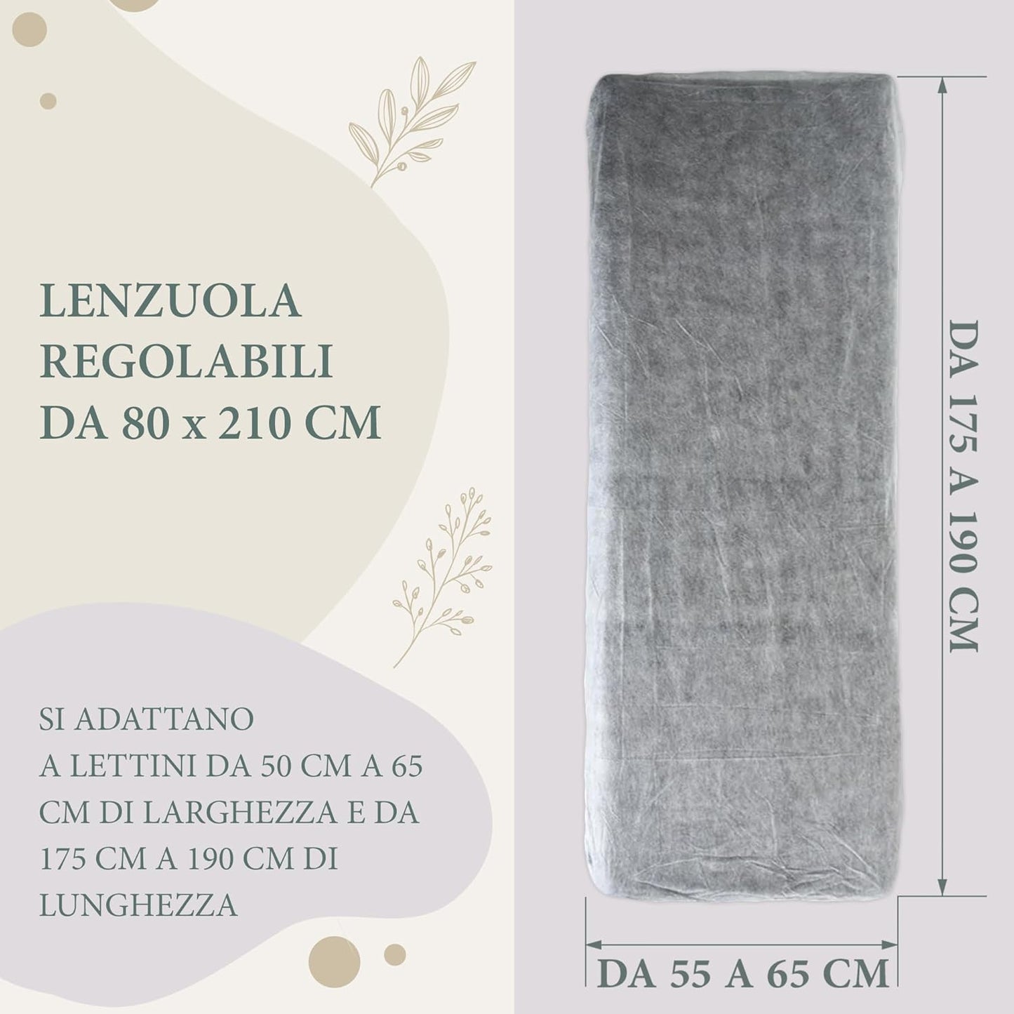 - 100 Uds Lenzuola Usa E Getta Con Angoli Lettino 80X210 Cm, Copri Lettino Da Massaggio TNT per Estetista Con Elastici, Lenzuolo Impermeabile Monouso, per SPA & Salone & Estetica